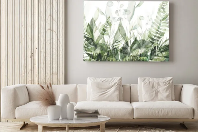 Obraz: Akwarelowe liście na białym tle