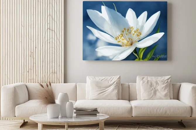 Obraz: Akwarelowy biały kwiat