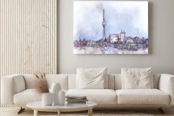 Obraz: Akwarelowy pejzaż z panoramą berlina