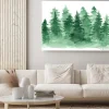 Obraz: Akwarelowy zielony iglasty las