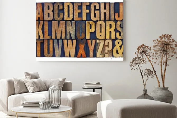 Obraz: Alfabet drewna zabezpieczające typu bloki