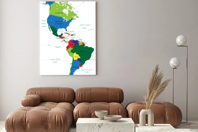 Obraz: Ameryka północna i południowa na mapie