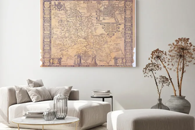 Obraz: Antique oxfordshire mapie