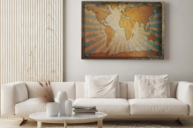 Obraz: Archiwalne karty mapa świata