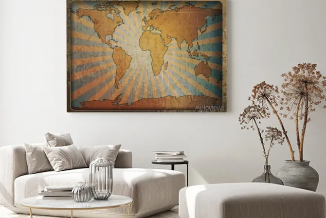 Obraz: Archiwalne karty mapa świata