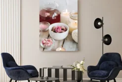 Obraz: Aromatherapy. bath salt, pure natural essential oils, floral