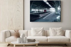 Obraz: Arrival of the train on the platform of the old station