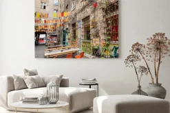 Obraz: Artystyczna kawiarnia z ogródkiem