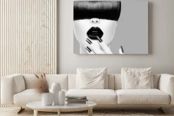 Obraz: Artystyczny portret kobiety w czerni i bieli