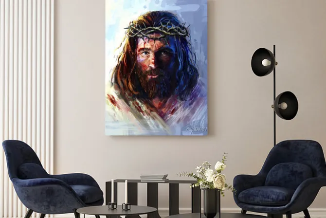 Obraz: Artystyczny portret jezusa w koronie cierniowej