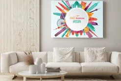 Obraz: Asia szczegółowe sylwetki. ilustracji wektorowych