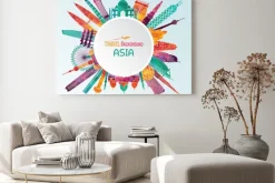 Obraz: Asia szczegółowe sylwetki. ilustracji wektorowych