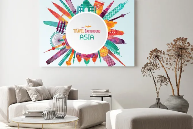 Obraz: Asia szczegółowe sylwetki. ilustracji wektorowych