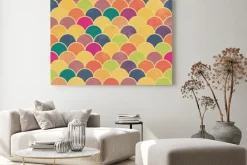 Obraz: Asian waga ryby retro wzór. kolorowe, grunge i bezproblemowe.