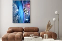 Obraz: Astronauta spaceman ziemia księżyc