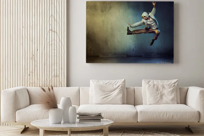 Obraz: Athletic tancerz w skokach pose