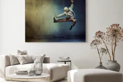 Obraz: Athletic tancerz w skokach pose