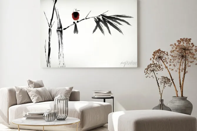 Obraz: Atrament bambusa malowane