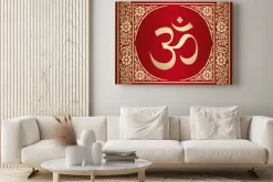 Obraz: Aum sylaby, paisley design, hinduizm, indie