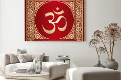 Obraz: Aum sylaby, paisley design, hinduizm, indie