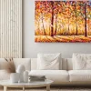 Obraz: Autumn panorama original oil painting on canvassunny park with