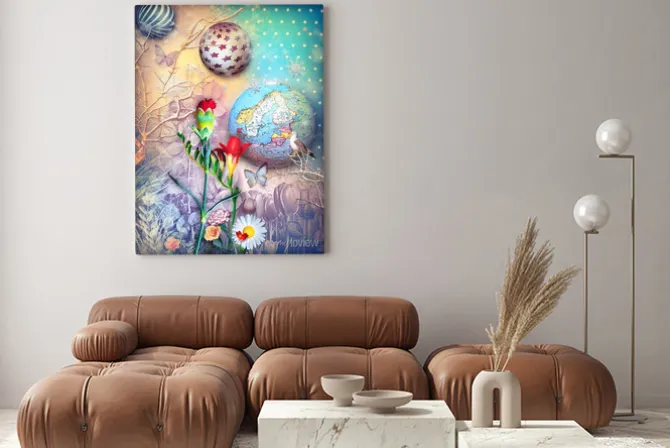 Obraz: Bajki tło z kolorowych kwiatów fleld