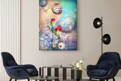 Obraz: Bajki tło z kolorowych kwiatów fleld