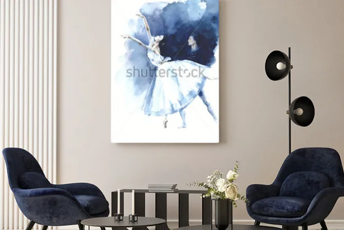 Obraz: Balerina tana baletniczego tancerza giselle akwareli obrazu ilustracyjnego