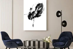 Obraz: Baletnica w tańcu akwarela czarno-biały malunek