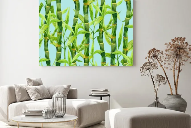 Obraz: Bamboo akwarela bezszwowe wzór