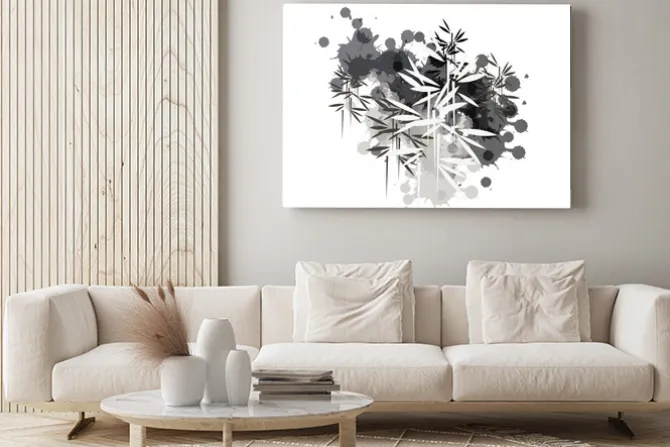 Obraz: Bamboo forest illustration in black ink