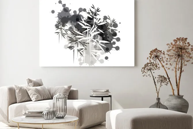 Obraz: Bamboo forest illustration in black ink