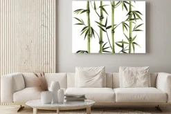 Obraz: Bamboo seamless vertical border on white background