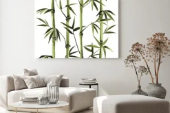 Obraz: Bamboo seamless vertical border on white background