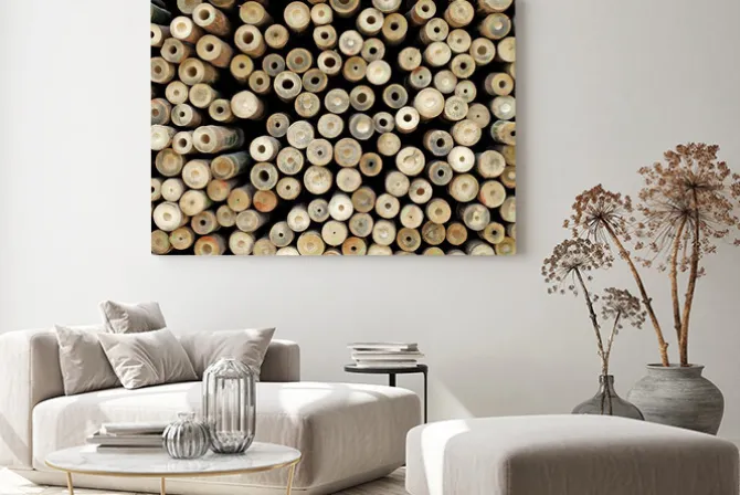 Obraz: Bamboo stack as background