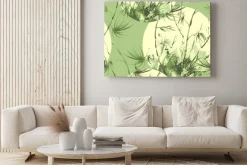 Obraz: Bamboo watercolor stems and leaves seamless pattern. painting