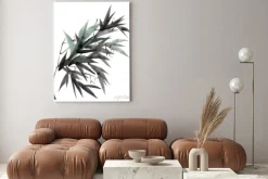 Obraz: Bambus akwarela gałęzi liści