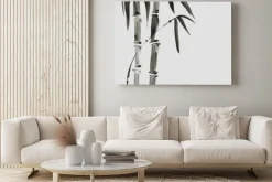 Obraz: Bambus w japońskim stylu malowania. tradycyjna piękna ręka akwarela