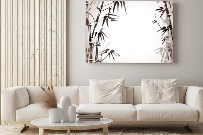 Obraz: Bambusa malowane na tekstury grunge. wektor