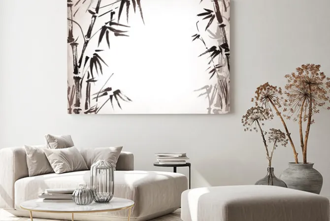 Obraz: Bambusa malowane na tekstury grunge. wektor