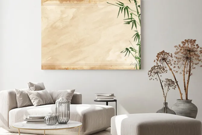 Obraz: Bambusa tekstury malowane na grunge poziomej tle.