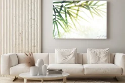 Obraz: Bambusy las lub bambusowe liście, światło słoneczne i miejsce