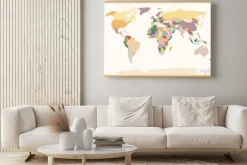 Obraz: Bardzo szczegółowe blind polityczna mapa świata vintage kolory