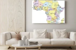 Obraz: Bardzo szczegółowe mapa polityczna afryki.