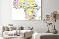 Obraz: Bardzo szczegółowe mapa polityczna afryki.