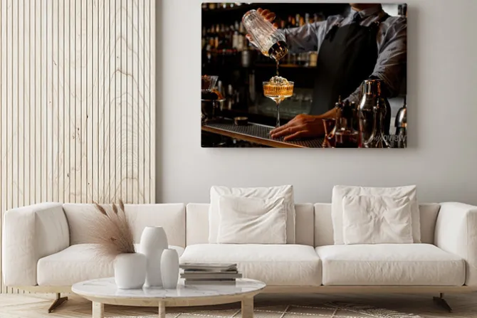 Obraz: Barman przygotowujący drinka