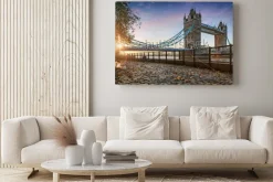 Obraz: Basztowy most w londyn, zjednoczone królestwo, podczas złotego