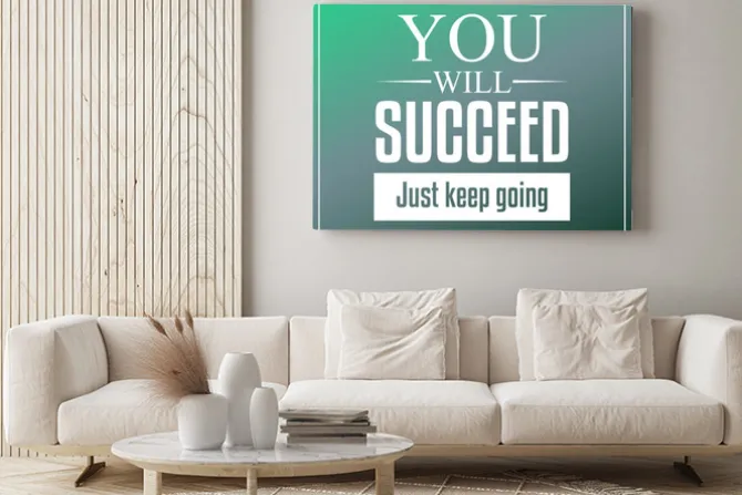 Obraz: Będzie sukces po prostu iść dalej. cytaty typografia tło