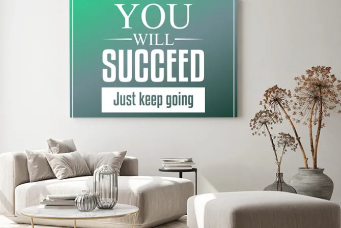 Obraz: Będzie sukces po prostu iść dalej. cytaty typografia tło