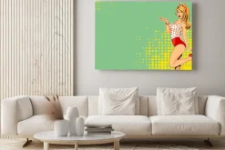 Obraz: Beautiful excited pin up girl vector illustration in pop art